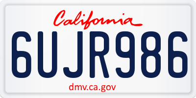 CA license plate 6UJR986