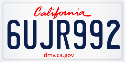 CA license plate 6UJR992