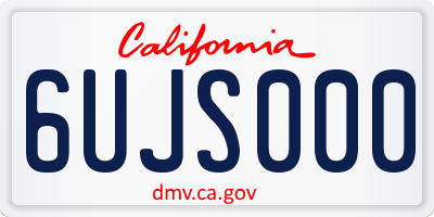 CA license plate 6UJS000