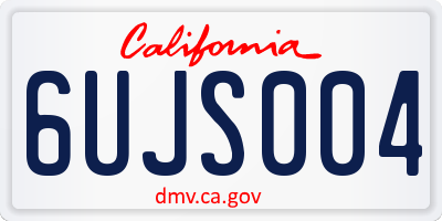 CA license plate 6UJS004