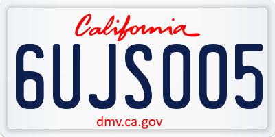 CA license plate 6UJS005