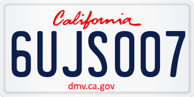 CA license plate 6UJS007