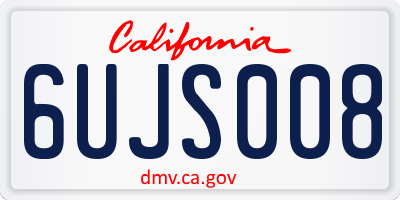 CA license plate 6UJS008