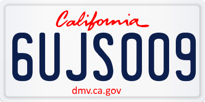 CA license plate 6UJS009