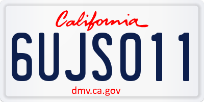 CA license plate 6UJS011