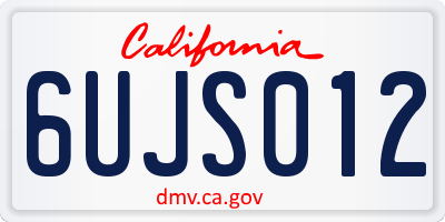 CA license plate 6UJS012