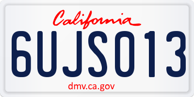 CA license plate 6UJS013