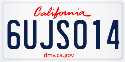 CA license plate 6UJS014