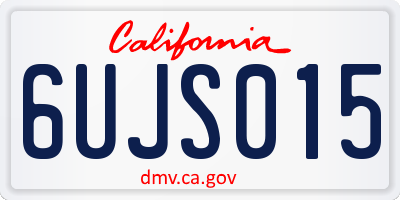 CA license plate 6UJS015