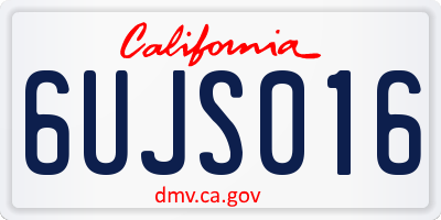 CA license plate 6UJS016