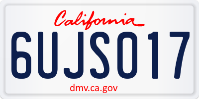CA license plate 6UJS017