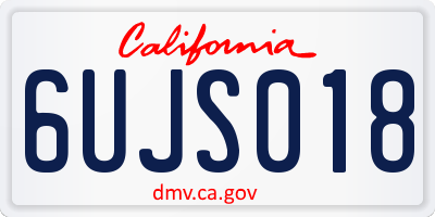 CA license plate 6UJS018