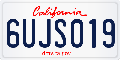 CA license plate 6UJS019