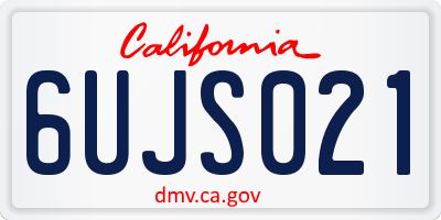 CA license plate 6UJS021