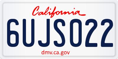 CA license plate 6UJS022