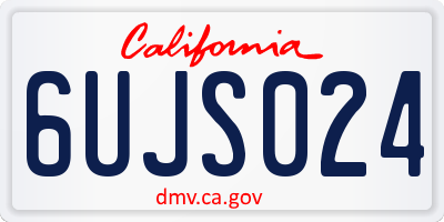 CA license plate 6UJS024
