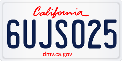 CA license plate 6UJS025