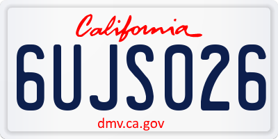CA license plate 6UJS026