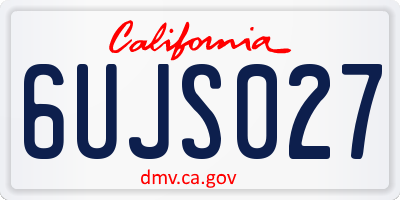 CA license plate 6UJS027