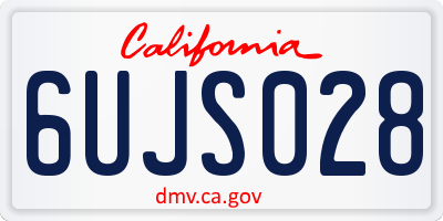 CA license plate 6UJS028
