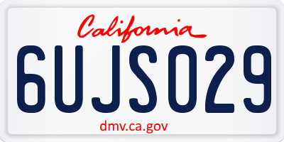 CA license plate 6UJS029