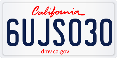 CA license plate 6UJS030