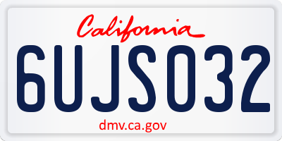 CA license plate 6UJS032