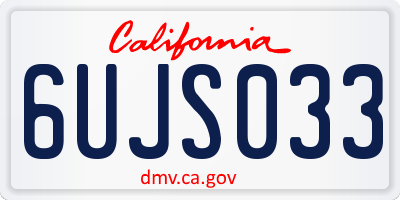 CA license plate 6UJS033