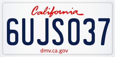 CA license plate 6UJS037