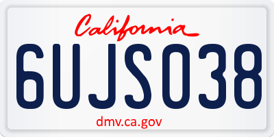 CA license plate 6UJS038