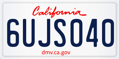 CA license plate 6UJS040