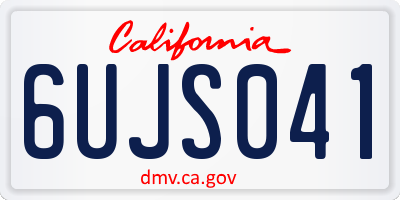 CA license plate 6UJS041
