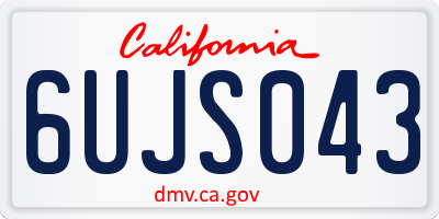 CA license plate 6UJS043