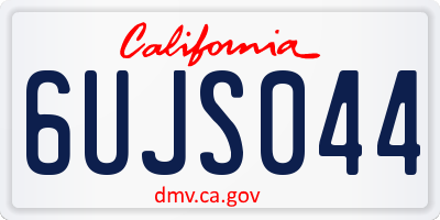CA license plate 6UJS044