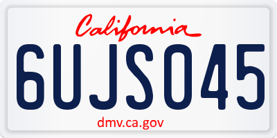 CA license plate 6UJS045