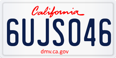 CA license plate 6UJS046