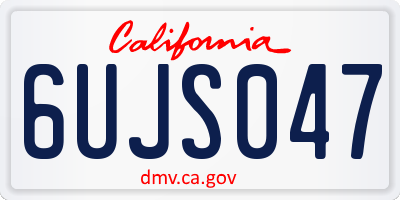 CA license plate 6UJS047