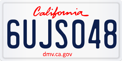 CA license plate 6UJS048