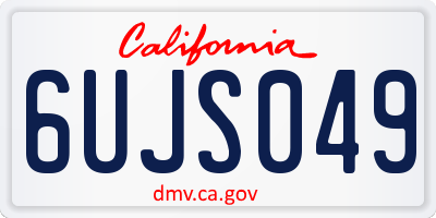 CA license plate 6UJS049