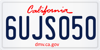 CA license plate 6UJS050