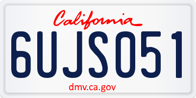 CA license plate 6UJS051