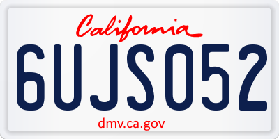 CA license plate 6UJS052