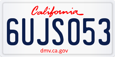 CA license plate 6UJS053