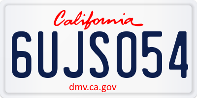 CA license plate 6UJS054