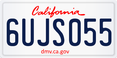 CA license plate 6UJS055