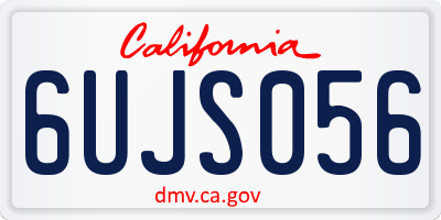 CA license plate 6UJS056
