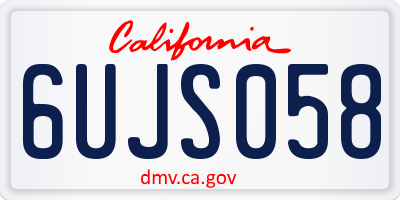 CA license plate 6UJS058