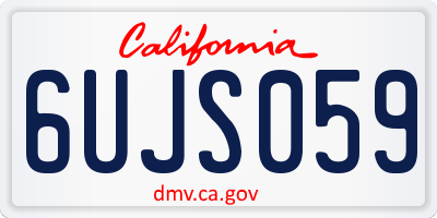 CA license plate 6UJS059