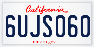 CA license plate 6UJS060