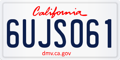 CA license plate 6UJS061